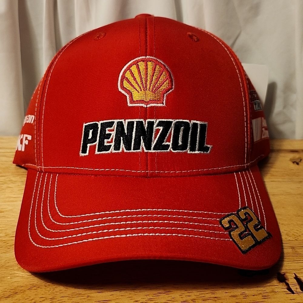 NASCAR Pennzoil Team Penske 22 Joey Logano Velcroback Hat - New